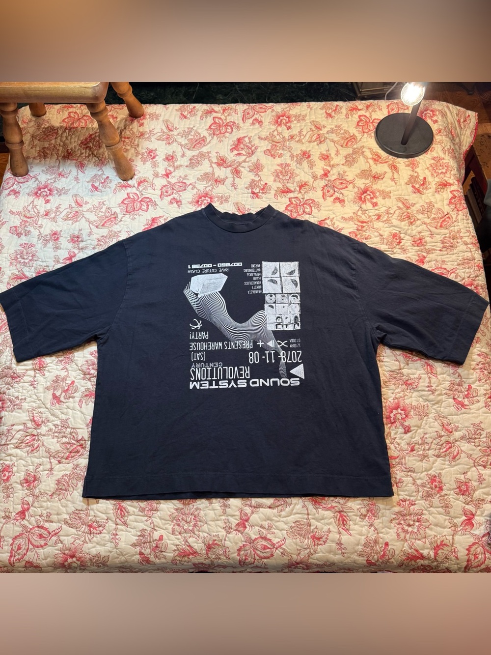 Sick Collusions Sound System Revolutions Graphic Tee Navy Blue Half Longsleeve